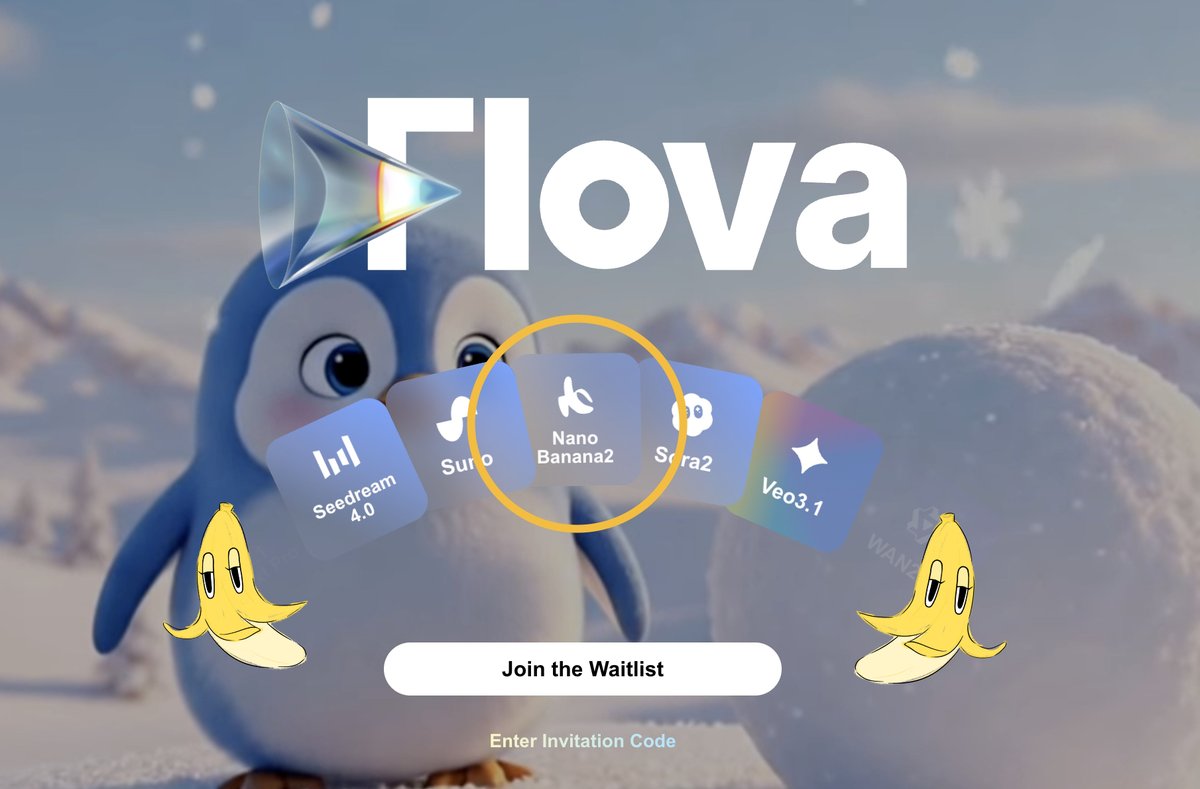 Flovaai's tweet image. 🍌 Nano Banana 2 is now live on Flova!
Experience the latest version instantly — no waiting required.

To welcome more friends to use, we’re giving out 200 codes for immediate access!
Claim yours here:
bit.ly/4oJUYXy

Want more credits?
Whether you’re a new or existing…