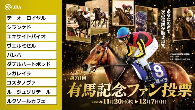 rxleb's tweet photo. 今年お世話になった馬たちと、名前に縁を感じる馬🐎
テーオーロイヤル無理だろうけど投票はするぜよ

#有馬記念ファン投票
#有馬記念
#JRA https://t.co/NPbRl8TXwY