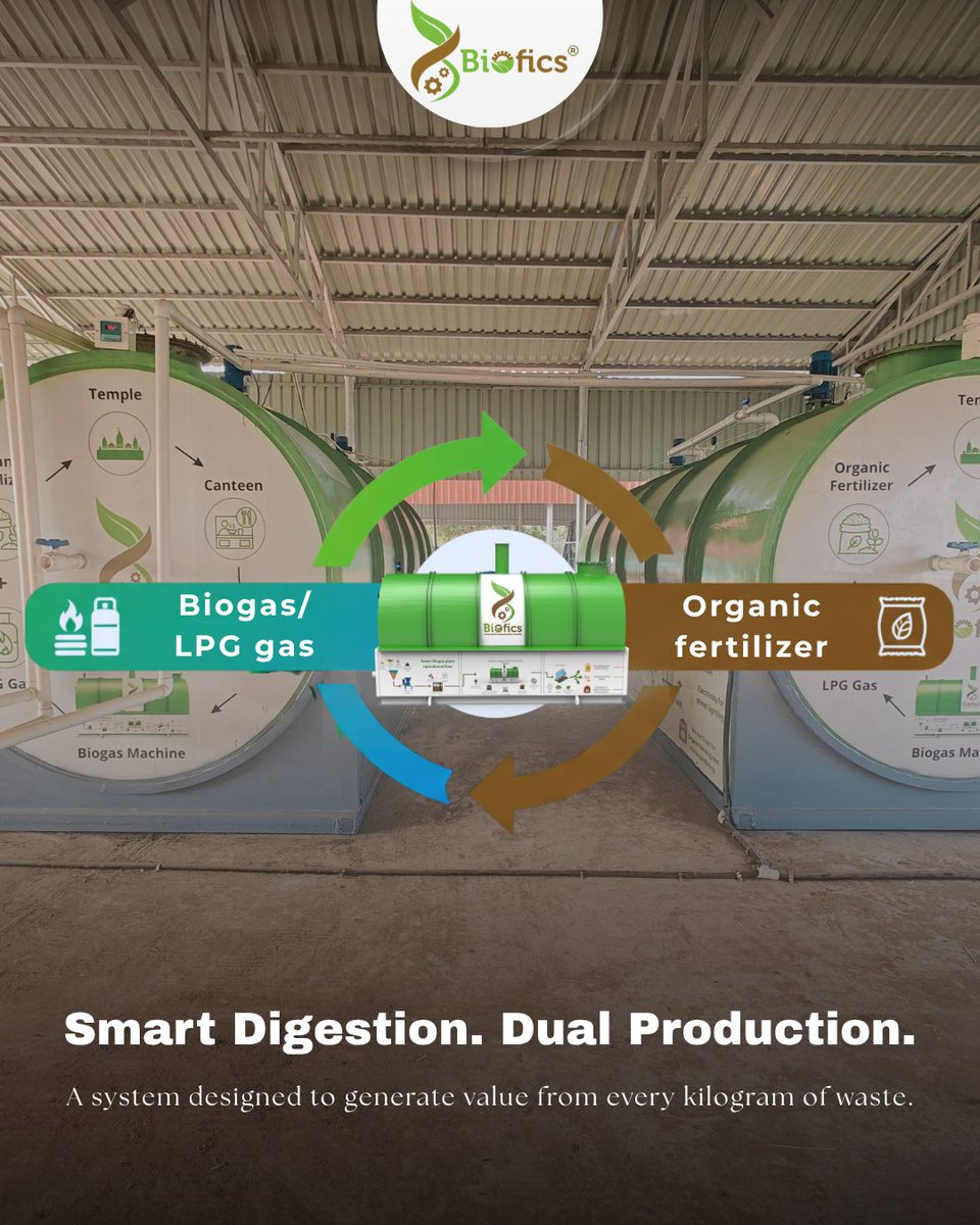 bioficspvtltd's tweet photo. Your energy costs aren’t rising because you’re using more energy
they’re rising because your organic waste is still disappearing without purpose.biogas system flips the equation:
#Biogas #BioCNG #Biofertilizer #RenewableEnergy #WasteToEnergy #CircularEconomy #CleanEnergy #Biofics https://t.co/R5ytMYhOGE