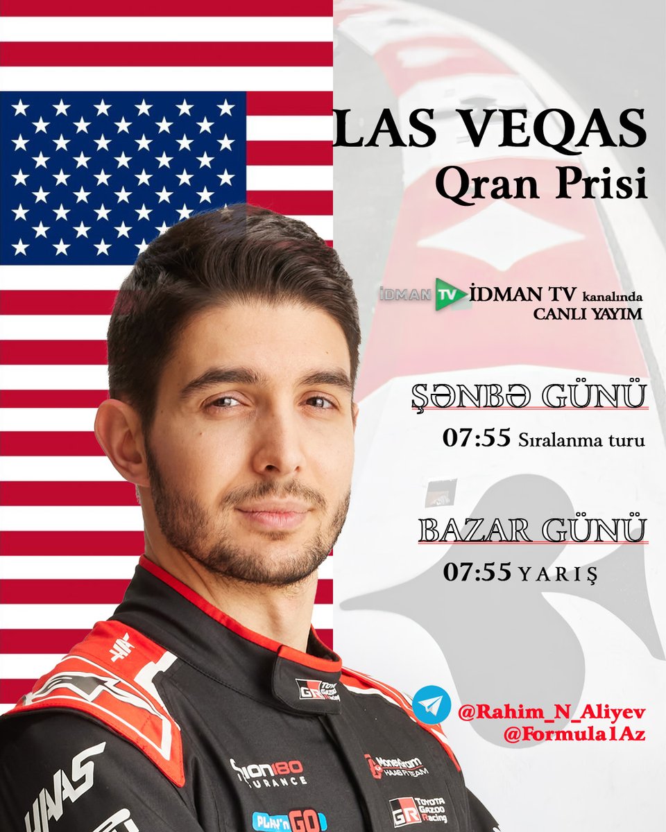 RahimNAliyev's tweet photo. Həftəsonunun ən çox gözlənilən xəbəri...

#f1 #formula1 #formulaone #f1az #f1aze #Motorsport #Racing #LasVegas https://t.co/lzuVDIUfv3