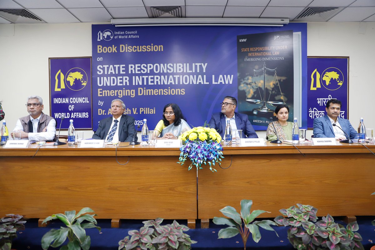 ICWA_NewDelhi's tweet image. #ICWA organised a #BookDiscussion on “State Responsibility Under International Law: Emerging Dimensions” 📙 by Dr. Aneesh V. Pillai, Associate Professor, Faculty of Legal Studies, Cochin University of Science &amp;amp; Technology @CUSATU1971, on 20 November 2025 at #SapruHouse.…