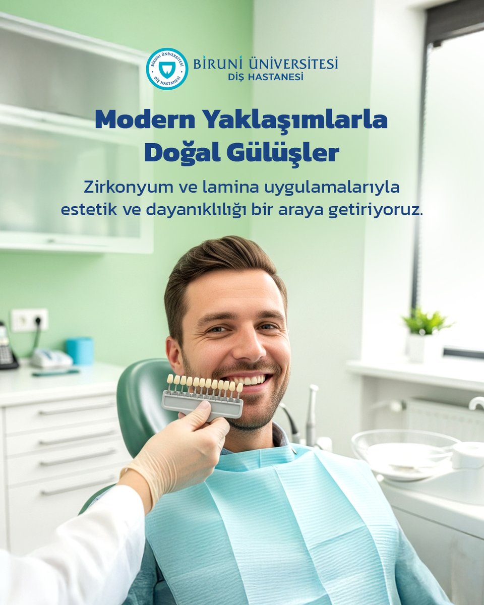 Zirkonyum ve lamina uygulamaları; estetik görünüm, dayanıklılık ve diş sağlığını bir araya getirir.
🔹Yüksek ışık geçirgenliğiyle doğal görünüm
🔹 Dayanıklı ve uzun ömürlü kullanım
🔹 Renk uyumu ve estetik bütünlük

Randevu ve bilgi: 444 8 276
SGK kurum anlaşmamız bulunmaktadır.