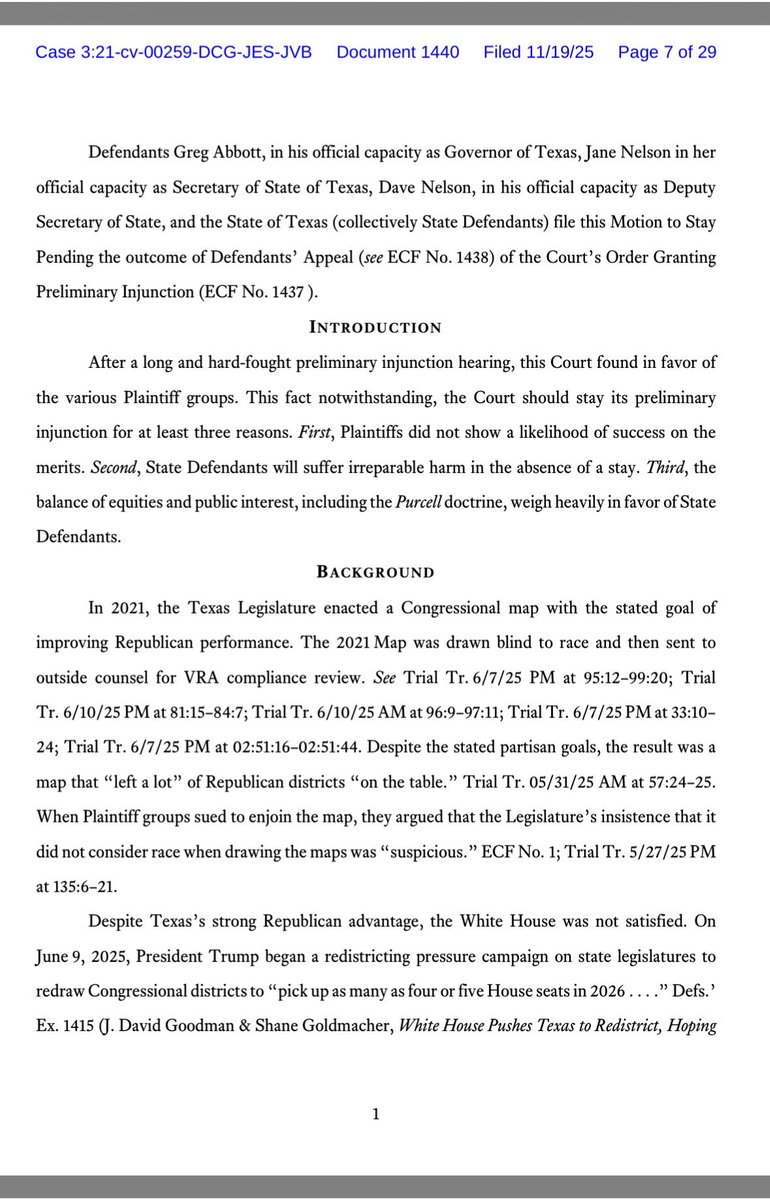 cbs11jack's tweet image. NEW: Texas asks three judge panel to stay the majority opinion blocking the newly drawn Congressional maps from being used in the 2026 midterm elections. It comes after a scathing dissent. TX wants the stay to see if the U.S. Supreme Court will rule on its appeal. @CBSNewsTexas