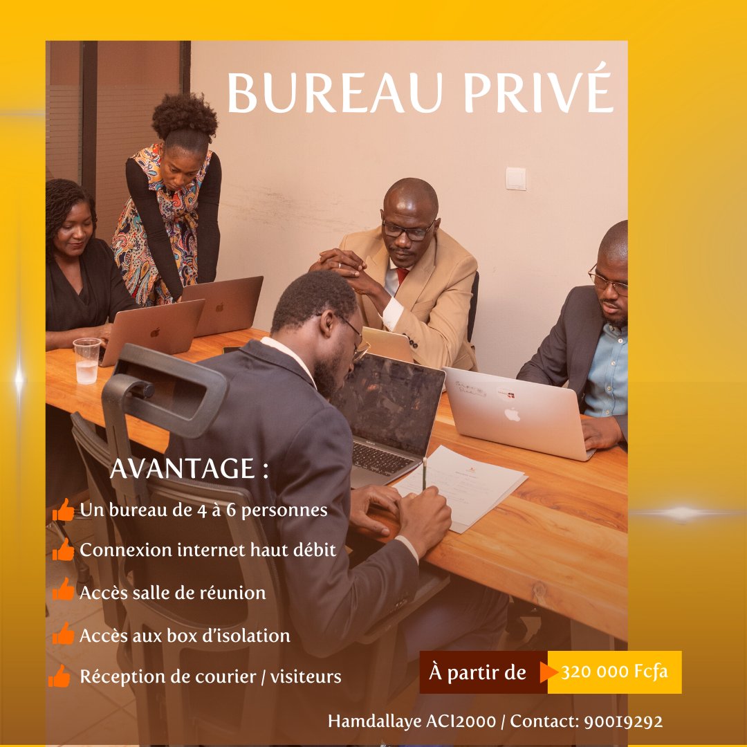 Boostez la performance de votre équipe avec un bureau privé clé en main.
Un espace confortable, équipé et pensé pour votre productivité.
👍  Installation simple
👍  Services premium inclus
➡️ À partir de 320 000 Fcfa
#Coworking #BureauPrive #espaceCoworking #Bamako #Mali