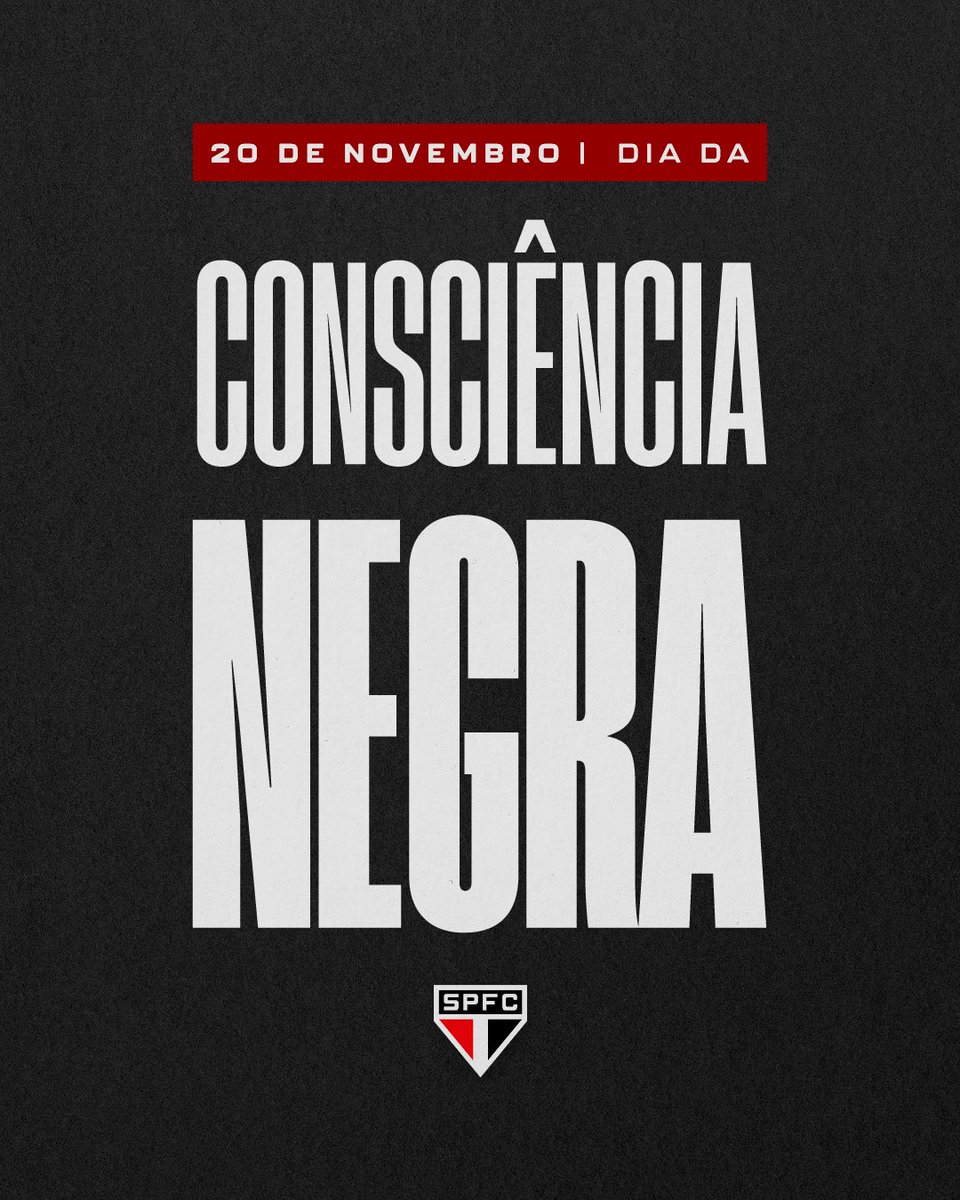 SaoPauloFC's tweet image. O Dia da Consciência Negra é um momento dedicado à reflexão sobre a história, as contribuições e o legado da população negra no Brasil. 

Também reforça o compromisso com políticas e práticas que promovam igualdade, respeito e inclusão, além da importância de enfrentar o racismo…