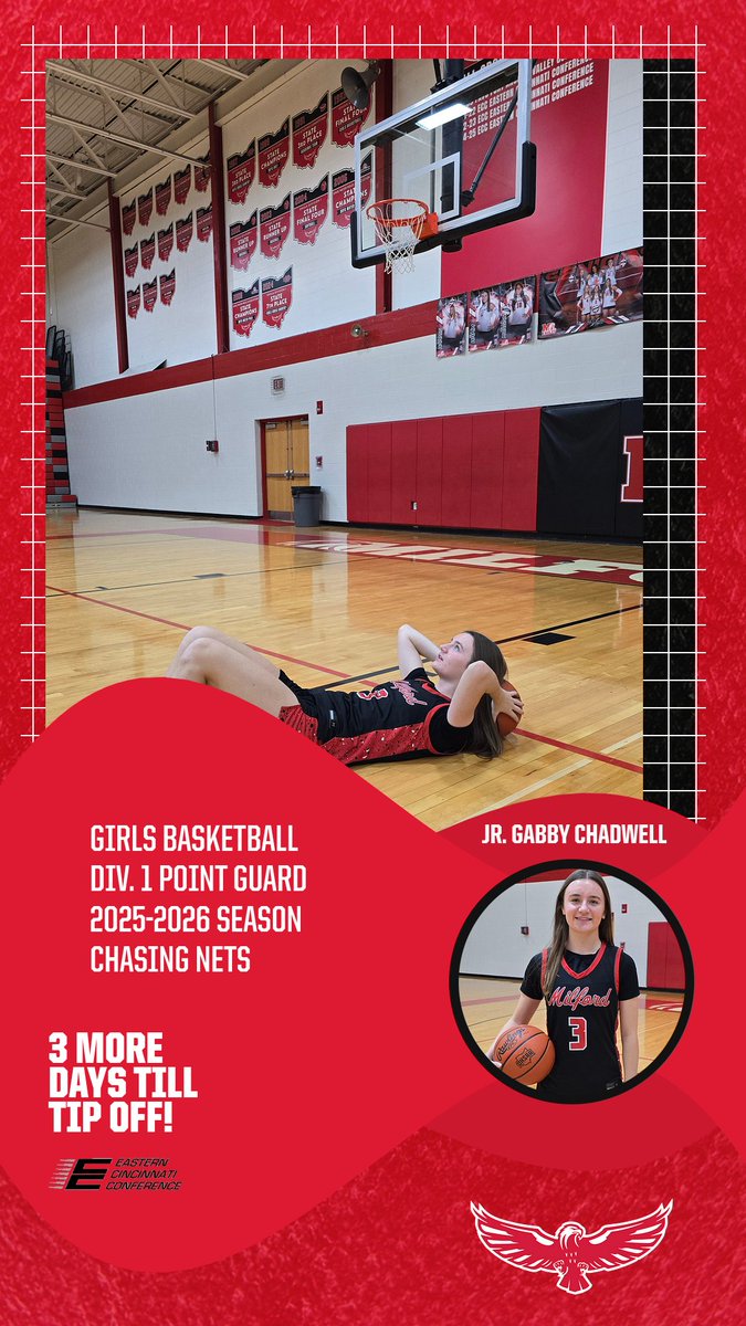 GirlsBkb's tweet image. Make it a great Thursday Eagles! @gabbyhoops32 is ready to lead the Eagles against Purcell in 3 Days! Mark your calendars for Sunday at 5pm! #nets @Milford_Eagles