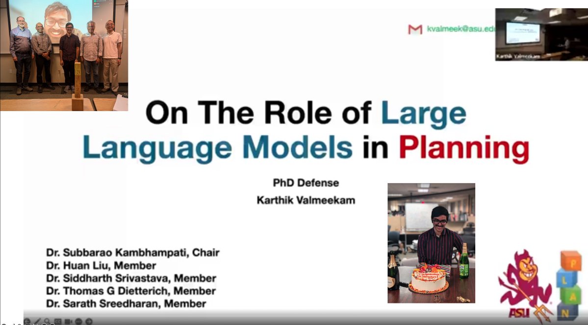 如果你错过了，这里是@karthikv792 博士在@SCAI_ASU 的博士论文答辩成功视频！（开场是我非法学硕士撰写的关于他在Yochan的博士历程的评论……）

 👉https://t.co/Z3DsgDH3Zv