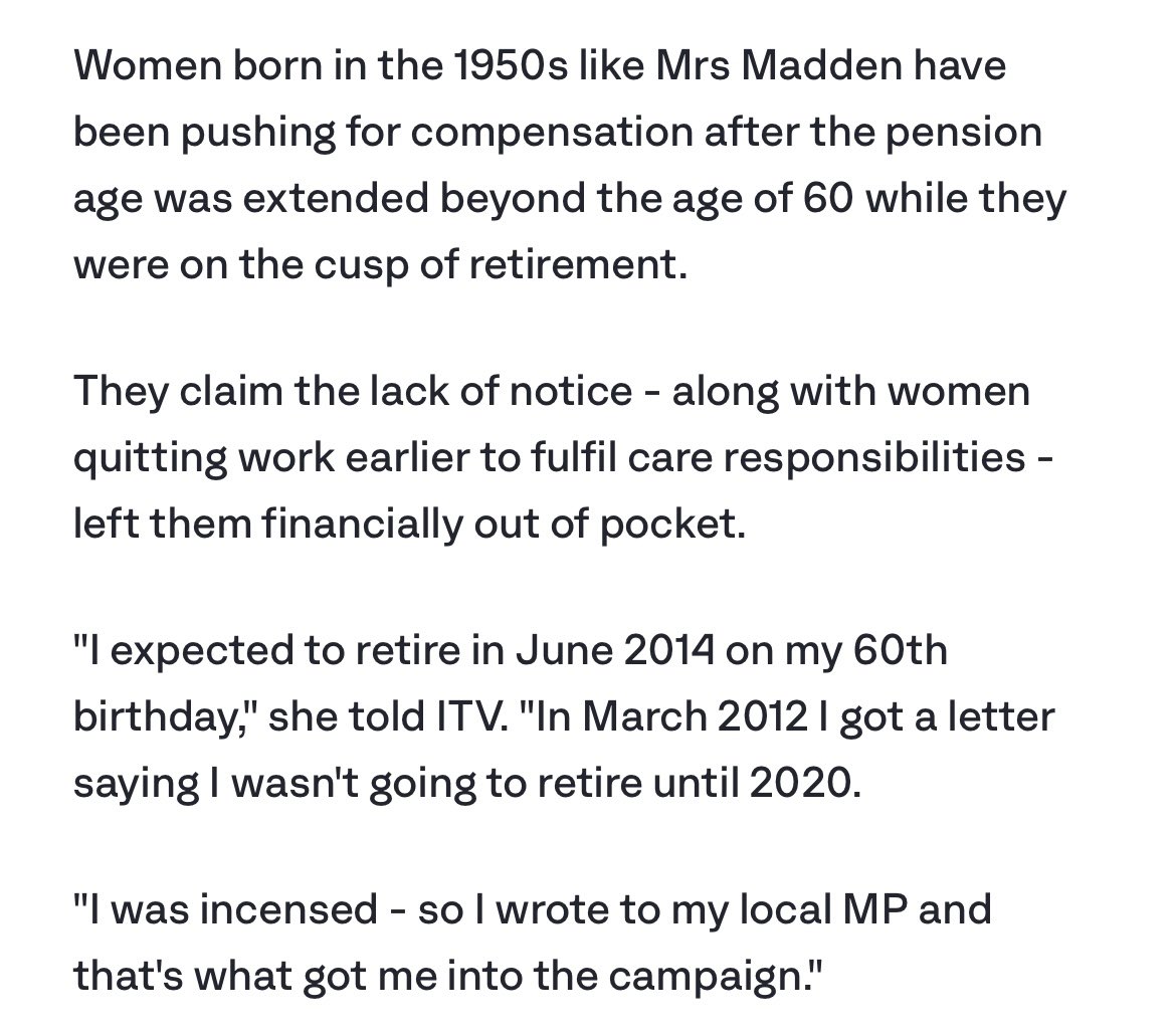 BarbaraRich_law's tweet image. Her state pension age wasn’t extended when she was “on the cusp” of retirement. She was 41 when the Pensions Act 1995 was passed. And she wasn’t “expecting to retire” in June 2014 on her 60th birthday. She already had retired from work in 2008. What does the state owe her? £0.00