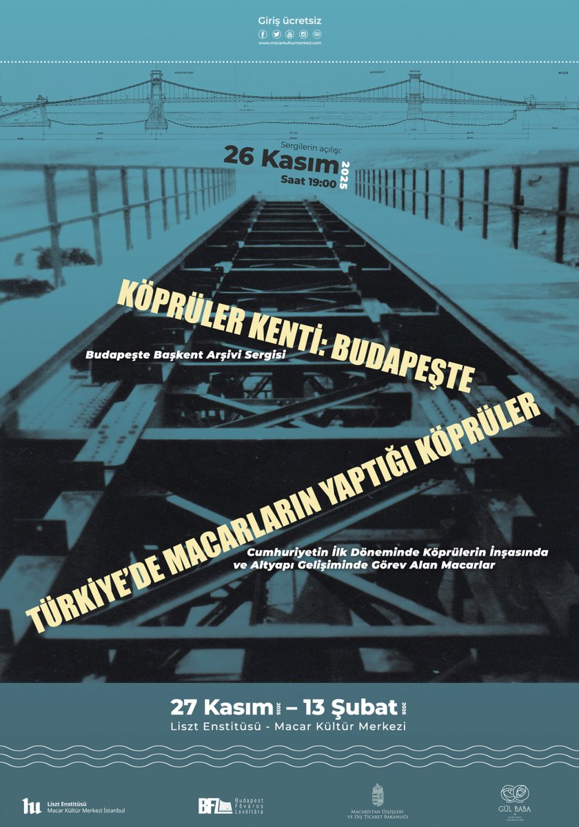 Macar Kültür Merkezi'nde, Budapeşte ve Türkiye’de Macarların inşa ettiği köprüleri ele alan “Köprüler Kenti: Budapeşte” ve “Türkiye’de Macarların Yaptığı Köprüler” başlıklı sergi 27 Kasım 2025-13 Şubat 2026 arasında ziyaret edilebilir.

yapidergisi.com/kopruler-kenti…