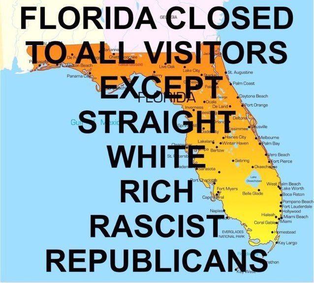 wanderer1950's tweet photo. @RonDeSantis Just like Florida we all were FINE until #DeFascist & @CaseyDeSantis (aka charity bride robber) came to town. https://t.co/9z2STe9nAO