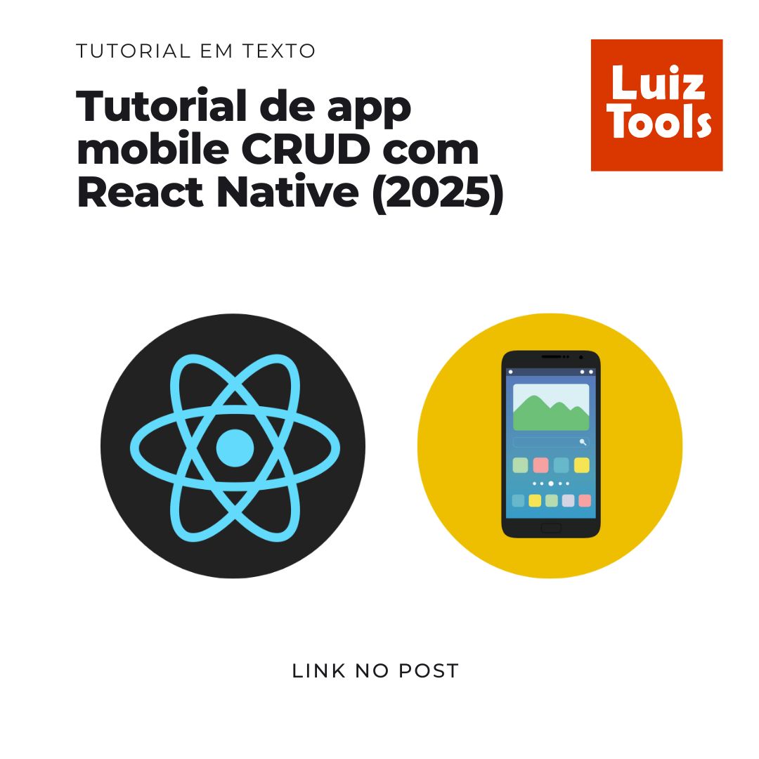 luiztools's tweet image. Saiu atualização 2025 da minha série de tutoriais do blog ensinando a criar um app mobile (Android e iOS) que é um CRUD de lista de compras, passo a passo, usando React Native, Expo e JavaScript.

luiztools.com.br/post/tutorial-…

#reactnative #reactjs #mobile #android #ios #javascript