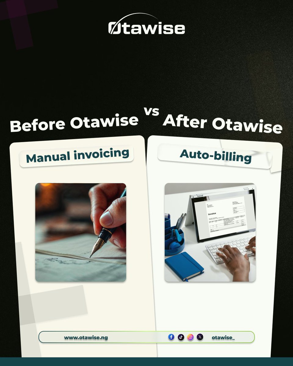 Otawise_'s tweet image. Running an accounting company doesn’t have to be stressful.

Otawise transforms your workflow with clarity, so you can focus on strategy, not spreadsheets.

Visit Otawise.ng to book a free demo today.
#Otawise #AccountingTools #NaijaAccountants #WorkSmarter…