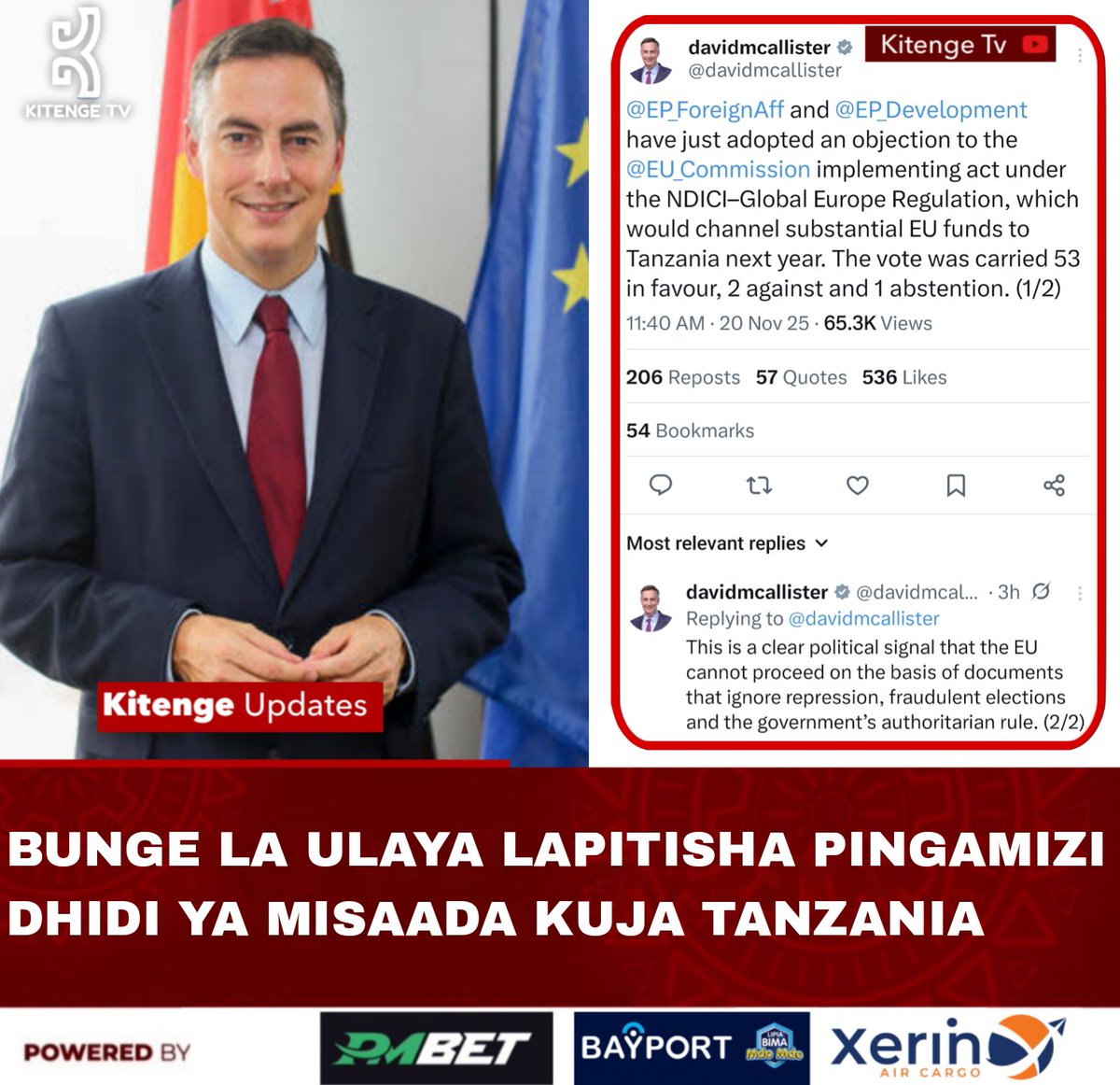 mshambuliaji's tweet image. Bunge la Ulaya limepitisha pingamizi dhidi ya mpango wa Tume ya Ulaya wa kuelekeza msaada wa kifedha kwenda Tanzania kupitia mfuko wa NDICI-Global Europe hatua inayotajwa kuchochewa na hali ya kisiasa inayoendelea Nchini Tanzania.

Hatua hiyo imekuja baada ya matokeo ya kura…