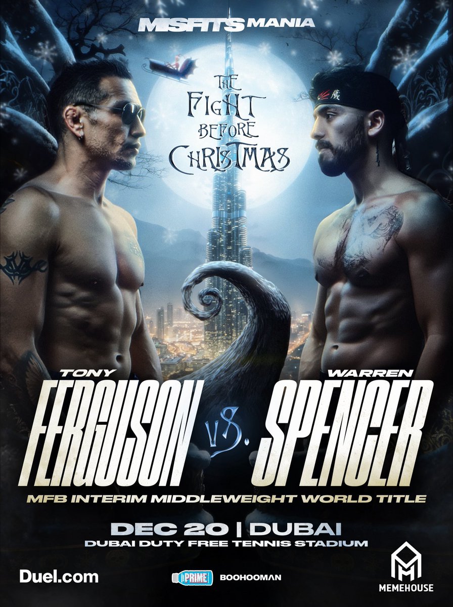 🚨 Tony Ferguson, 20 Aralık'ta Warren Spencer ile Misfits Boxing orta sıklet geçici kemer maçına çıkacak.