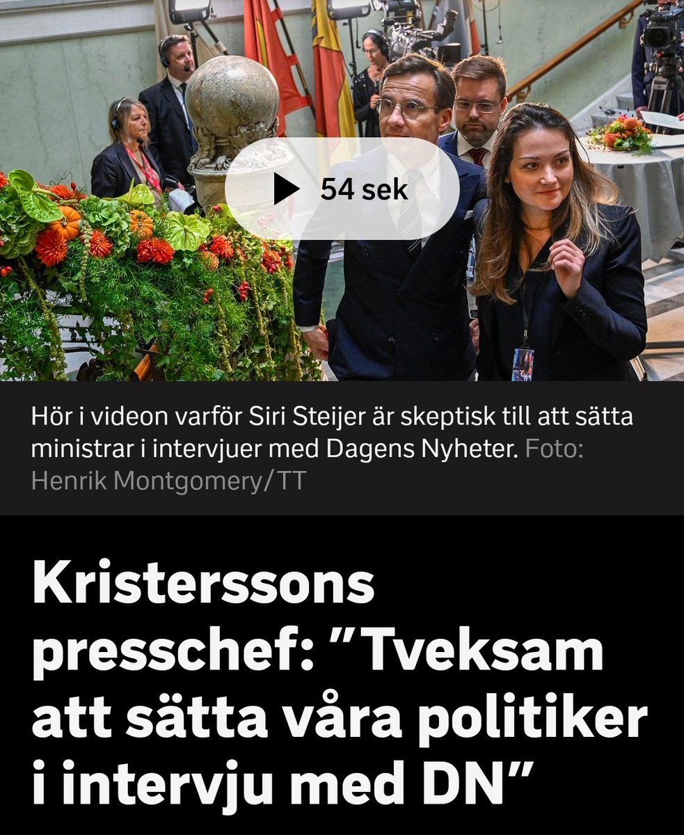 När en presschef tror att den jobbar i Vita huset... 🙄
Kanske regeringen borde skaffa personal med mer svenska värderingar och respekt för svensk pressfrihet, om man ska vara konsekvent?