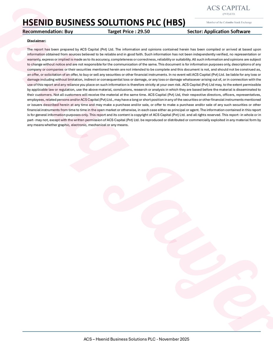 jawfer_ishaq's tweet image. 🚀 hSenid Business Solutions (HBS) – Update

HBS shows strong SaaS momentum with 70%+ recurring revenue, 102% NRR, low churn and AI-driven PeoplesHR upgrades as it moves toward FY26 profitability.

#CSE #HBS #PeoplesHR #SaaS #Tech #SriLanka