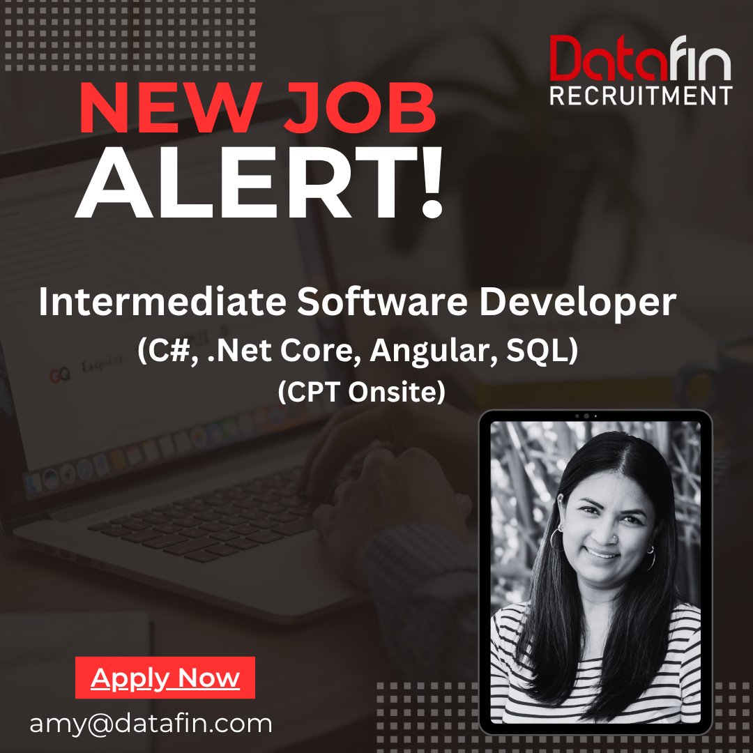 DatafinSA's tweet image. AN Independent UK-based Property Agency seeks the coding expertise of an Intermediate Software Developer with 3-5 years’ experience to join its Cape Town team.

Apply here - datafin.com/job/intermedia…

#intermediatesoftwaredeveloper #datafinrecruitment
