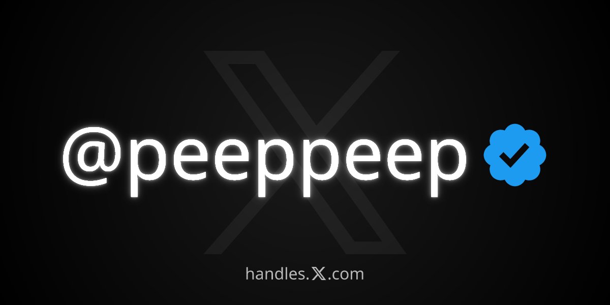 den0thic's tweet photo. I just got @peeppeep from the X Handle Marketplace! Get your own at https://t.co/ILsu0LsTAD https://t.co/Y4aZ5GA6tY