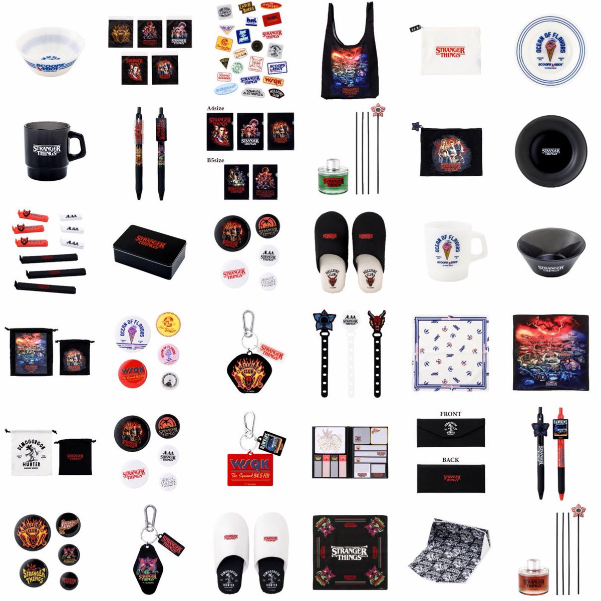 ストレンジャーシングス　スリコ スリッパ　缶バッチ　エコバッグ　他セット 16点 3COINS x ストレンジャー・シングス 限定グッズが国内12月6日（土