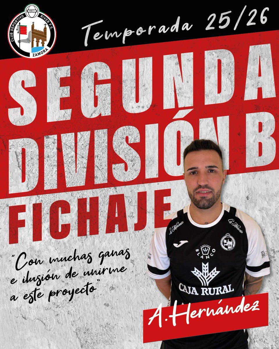𝐒𝐄𝐆𝐔𝐍𝐃𝐀 𝐃𝐈𝐕𝐈𝐒𝐈Ó𝐍 𝐁 🔥

▪️ A. Hernández

El cartagenero llega tras formarse y jugar en el Fuente Álamo y en el Ciudad de Cartagena. En Zamora esperamos ver como demuestra su buena pegada, intensidad en pista y su gran espíritu de lucha. 

¡Bienvenido, Adrián! 🖤🤍