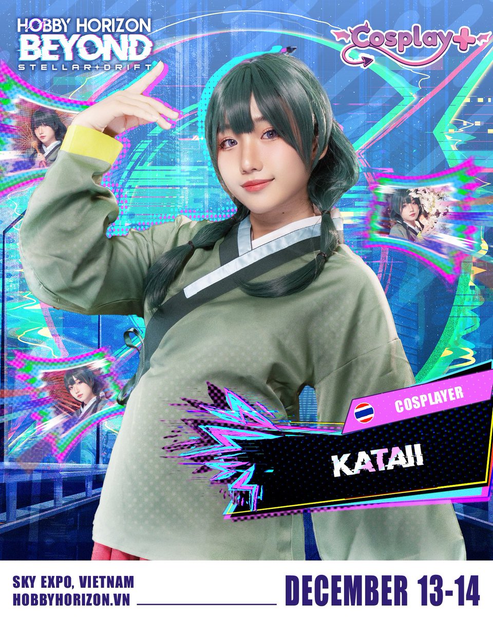 『 𝐇𝐇𝐁𝟐𝟓:  𝑲𝑨𝑻𝑨𝑰𝑰 - 𝑪𝑶𝑺𝑷𝑳𝑨𝒀𝑬𝑹 』🪐

✨ Kataii whose melt-your-heart smile once swept fans off their feet is officially heading to Vietnam this December just to meet everyone again. 💖

#HHB25 #HobbyHorizon #HobbyHorizonBeyond #StellarDrift #Kataii