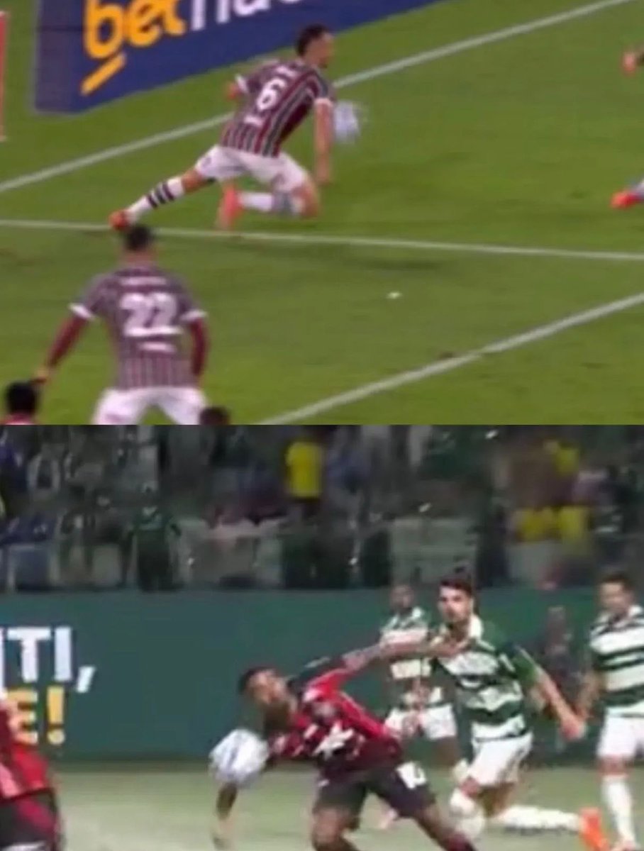 Em um jogo é pênalti. No outro, segue o jogo….