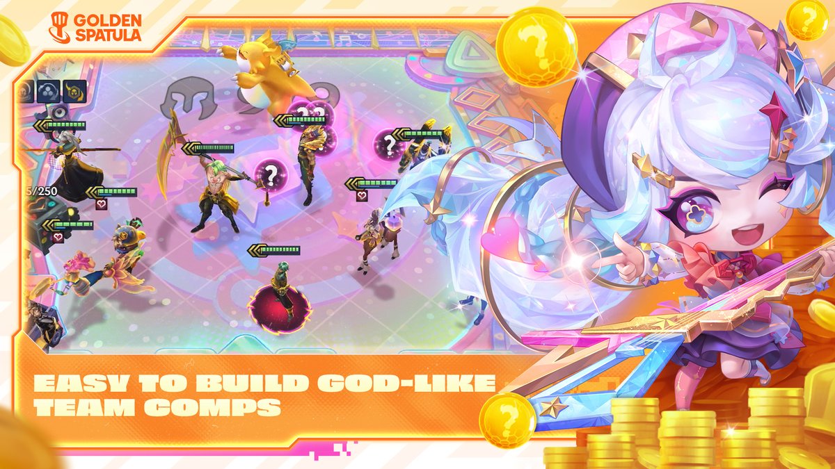 goldenspatula's tweet photo. Fortune's Favor mode in Remix Rumble is here! 🎉
Dominate the arena with 6-cost Ionic Spark champions, and make god-like team comp easily! Let’s escape stress and relax!⚡️
Play Golden Spatula now — Up! Up! Win!
👉 https://t.co/EFvRUxcggq
#GoldenSpatula #GSRemix #FortuneRemix https://t.co/2Hui4d3EQu