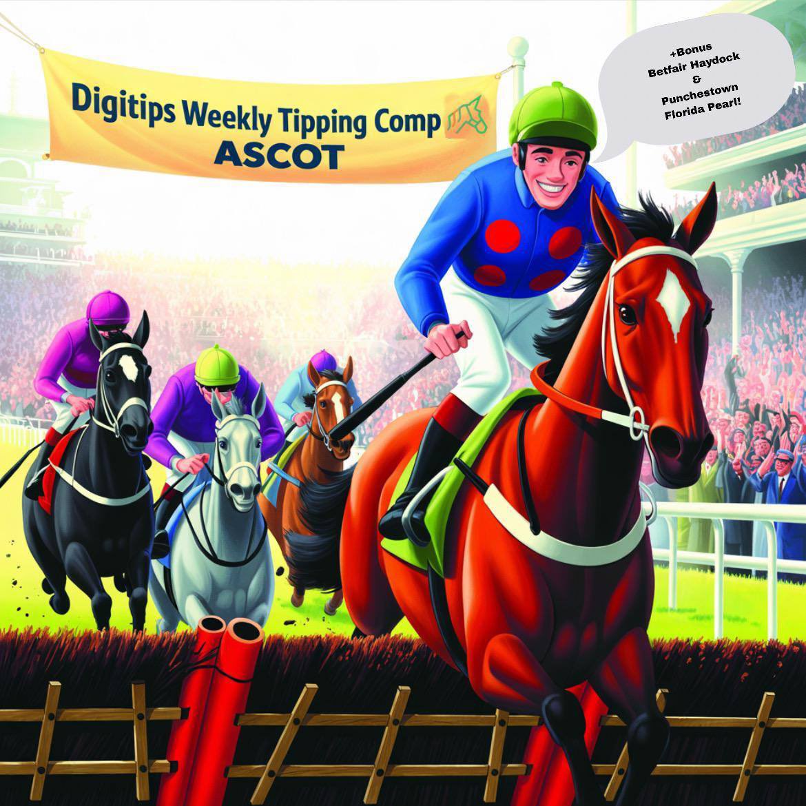 Digitips Tipping Competition
November Week 4
Ascot with bonuses from Haydock and Punchestown

Don't forget to get your entries in for Saturday!

Weekly prizes still up for grabs for new players!

Enter using the below 👇 

Digitips.co.uk/tippingcomp