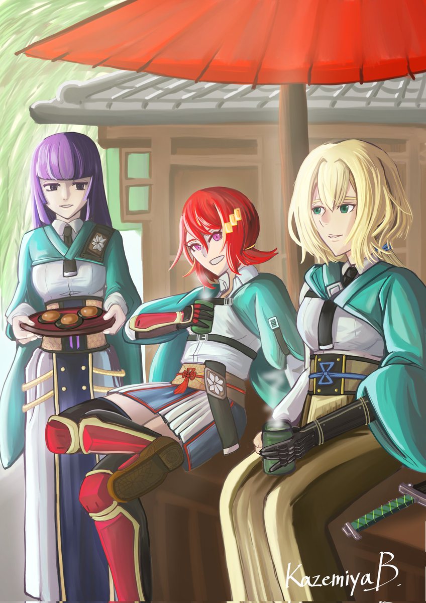 休息」 #Illustration #drawing #originalcharacters #oc #samurai