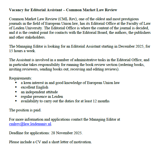 Common Market Law Review tweet media