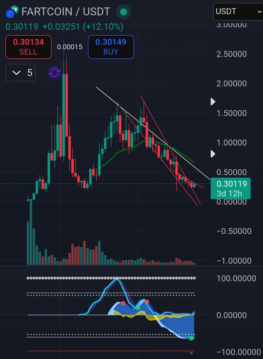 _CCTTM's tweet image. This is the second time $Fartcoin has printed a green dot buy signal on the weekly. 

Strap in and strap on