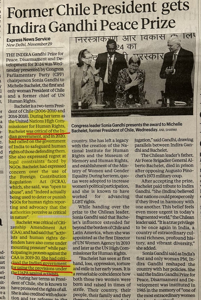 BharatMahaanHai's tweet image. Anti-Indian given Peace prize by Sonia Ghandy 😂
#Congress #CongressToolkit