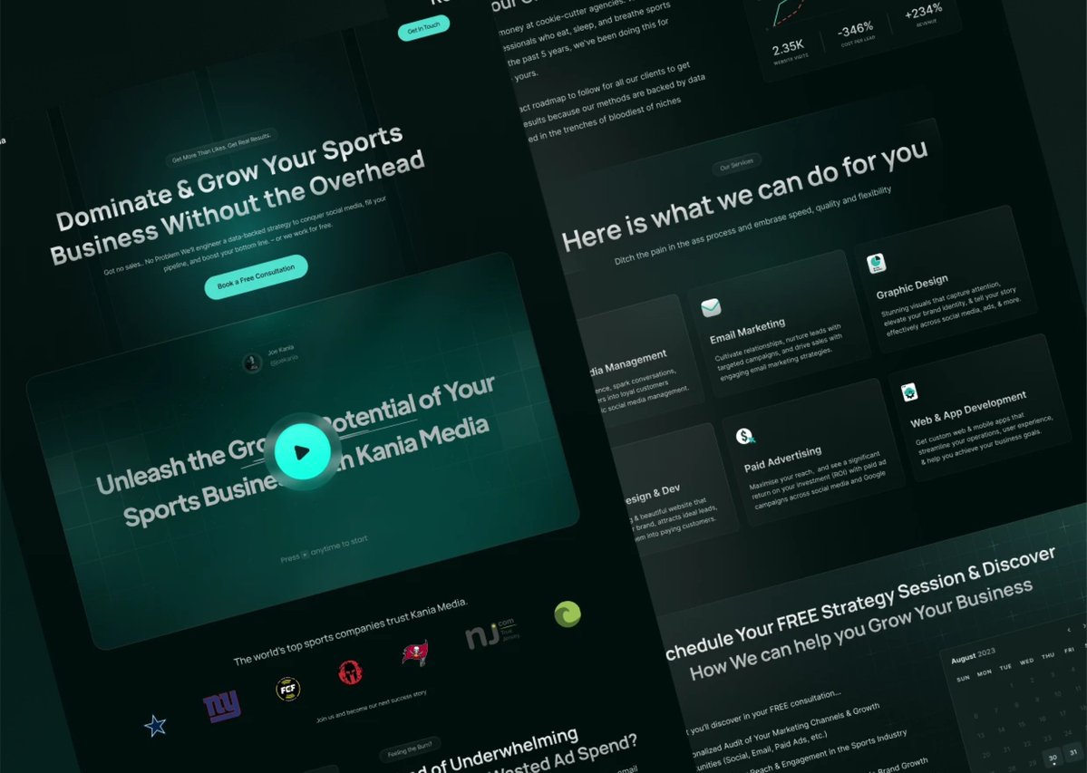 RebazTurab72584's tweet image. Kania Media Website Design
KaniaMedia is a marketing agency specializing in the sports business sector.

#FramerChallenge #WebflowChallenge #figmadesign #Website