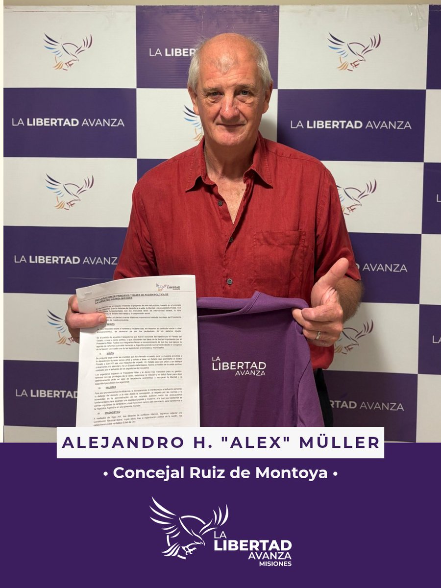 Ruiz de Montoya se pinta de violeta💜

El Concejal Alejandro Horacio "Alex" Müller se suma a las ideas de la libertad que necesitan nuestra provincia y el país 🇦🇷