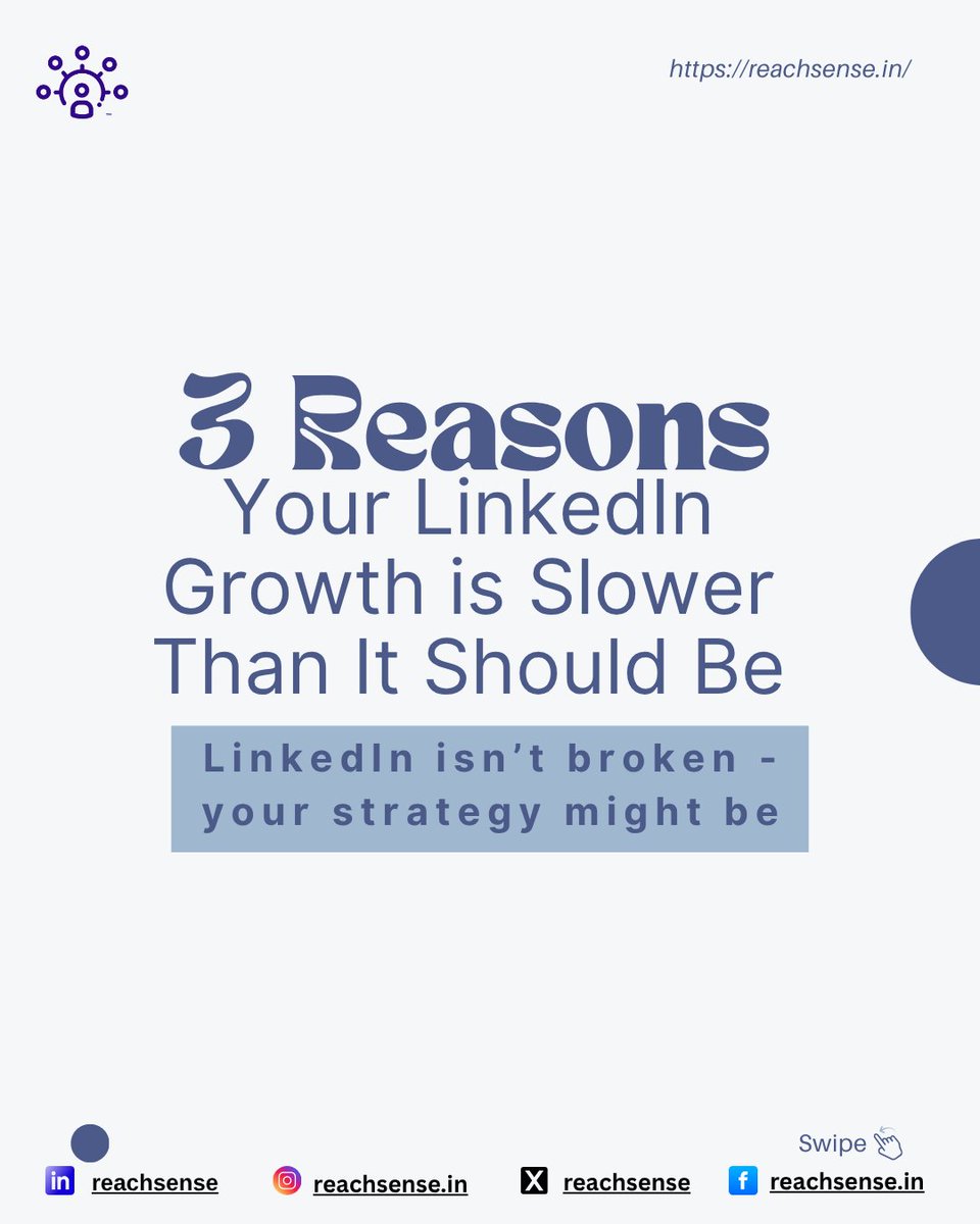 reachsense's tweet image. Struggling to grow on LinkedIn?
It’s not the platform that’s holding you back, it’s the strategy.

Swipe to uncover the silent mistakes most professionals make.

#linkedingrowth #reachsense #linkedintips #personalbranding #contentstrategy