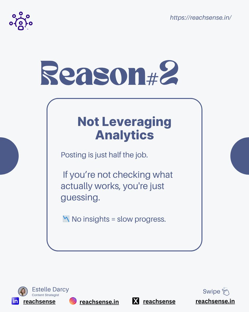 reachsense's tweet image. Struggling to grow on LinkedIn?
It’s not the platform that’s holding you back, it’s the strategy.

Swipe to uncover the silent mistakes most professionals make.

#linkedingrowth #reachsense #linkedintips #personalbranding #contentstrategy