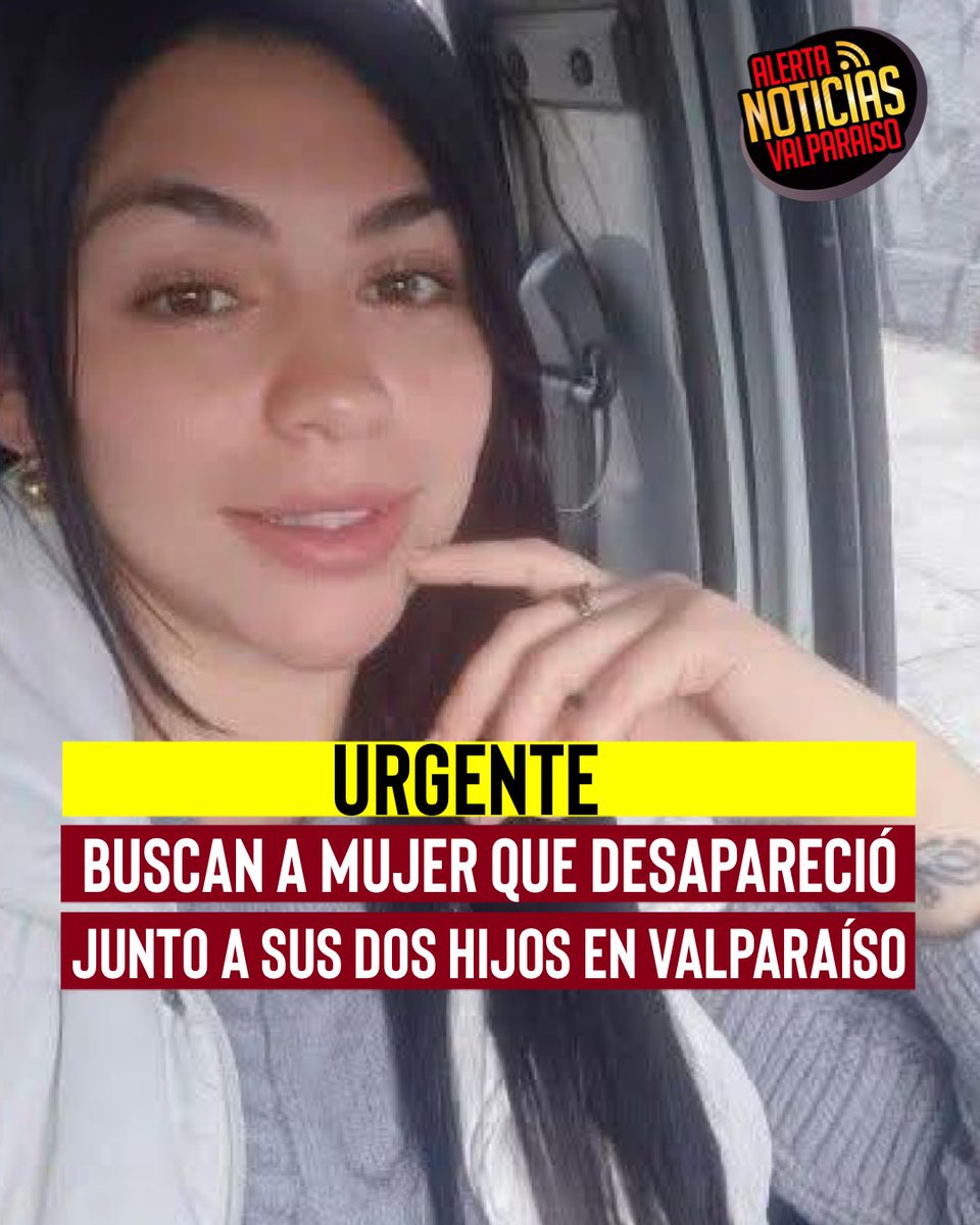 La familia de Katherinne Alejandra Baeza Parra se encuentra desesperada por dar con su paradero y el de sus dos hijos pequeños, quienes fueron vistos por última vez el 12 de noviembre en el sector de La Copa Vieja, en Playa Ancha (Valparaíso). Desde ese día no han regresado a su