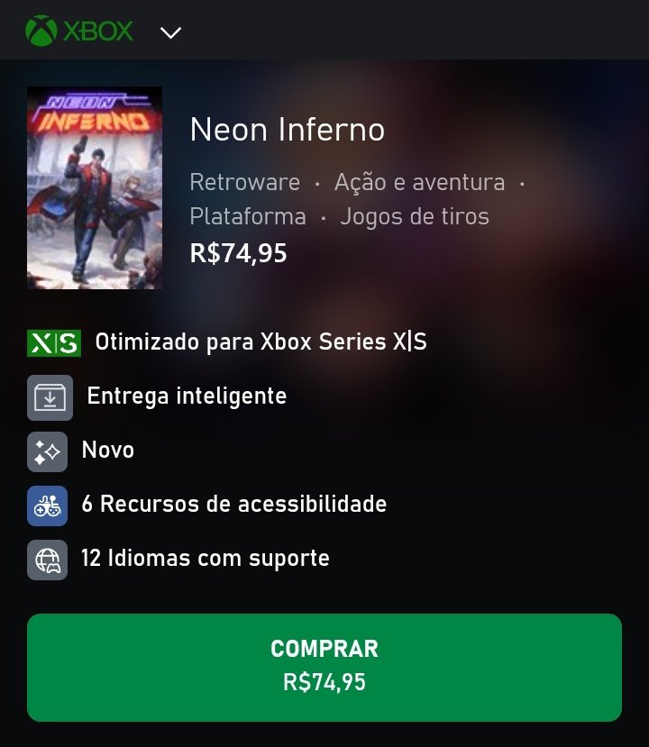 pcesarcabral's tweet image. LANÇOU!

Neon Inferno acaba de ser lançado e é um excelente run-and-gun 2D com ambientação neon punk 

Entre os consoles, o jogo está mais barato no Nintendo Switch. Não está no GamePass e mesmo que estivesse, não compensaria, já que o game está bem mais barato que 120 reais.