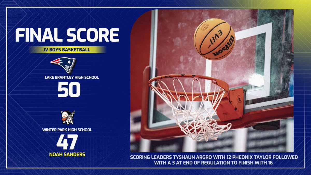 LBHSAthletics's tweet photo. Boys JV 50-47 win over Winter Park. Scoring leaders Tyshaun Argro with 12 Pheonix Taylor followed with a 3 at end of regulation to finish with 16 https://t.co/ctSdaHfvJ3