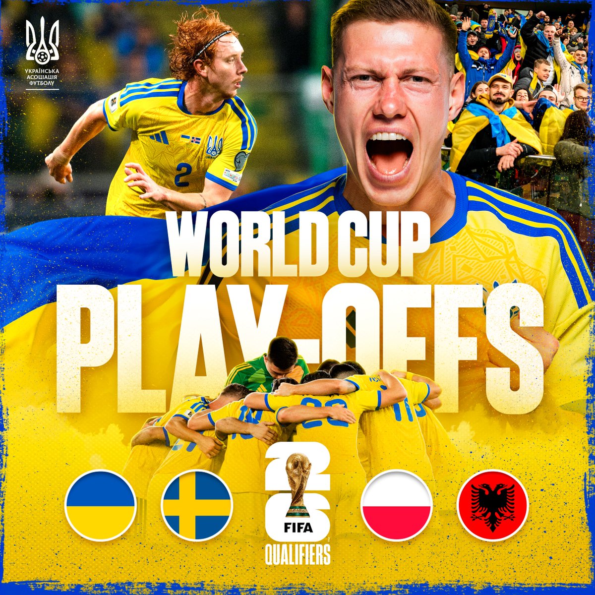 FCShakhtar's tweet image. 🇺🇦 Збірна України зіграє зі Швецією 🇸🇪 у півфіналі плейоф відбору до чемпіонату світу 2026 року 🌍

У разі виграшу наша національна команда у фінальному матчі зустрінеться з переможцем пари Польща – Албанія.

#Україна #Shakhtar #WC2026