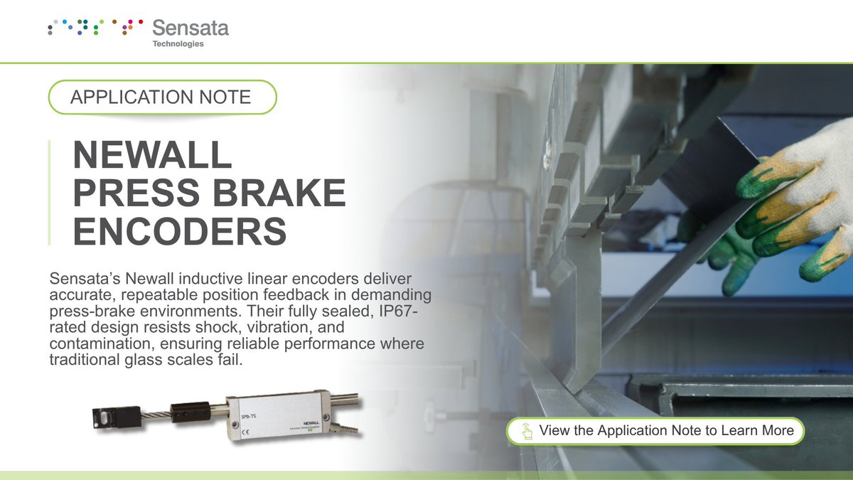 Sensata's tweet image. See how our inductive linear encoders deliver sealed IP67 protection and reliable performance where traditional optical designs fall short: bit.ly/4nWmRdH