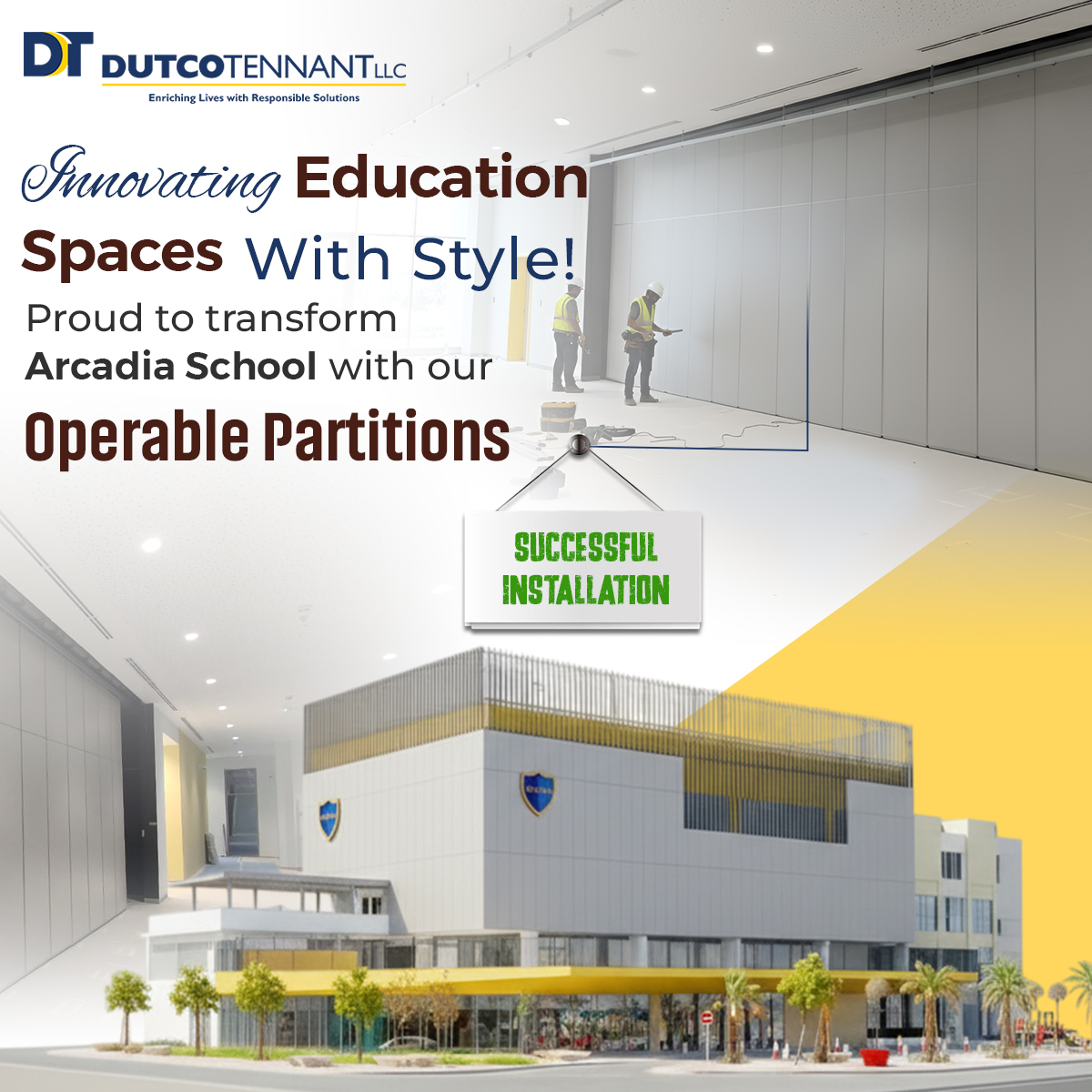 Dutcotennant's tweet image. Transforming Arcadia British School with our #OperablePartitionSystem—flexible, stylish, durable classrooms for modern learning. 

📩 info@dutcotennant.com

#LearningSpaces #ClassroomDesign #SmartSchools #EdTech #OperableWalls #ArcadiaBritishSchool #DutcoTennantLLC