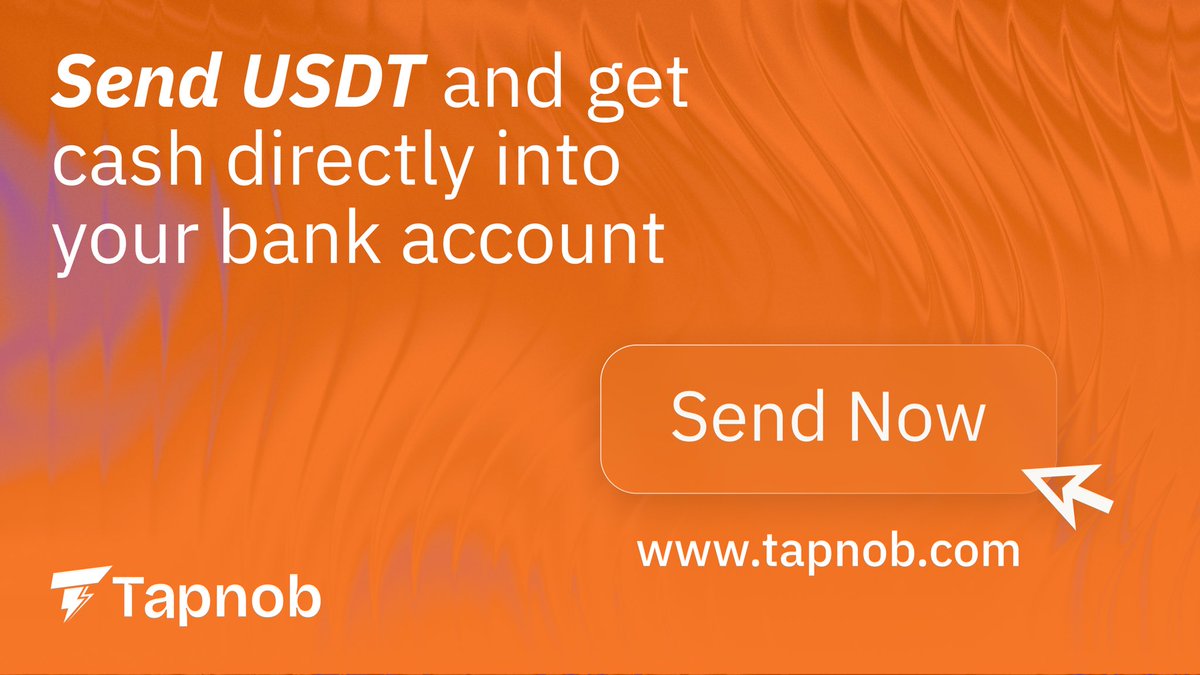 When you need cash, you don't need a "vendor" - you need Tapnob.

Tapnob gives you a fast, secure line to cash in 45 seconds.

1️⃣ Enter amount on tapnob.com 
2️⃣ Select USDT under Assets
3️⃣ Enter bank details 
4️⃣ Scan QR code/Copy Wallet to send USDT 
5️⃣ Done. Cash