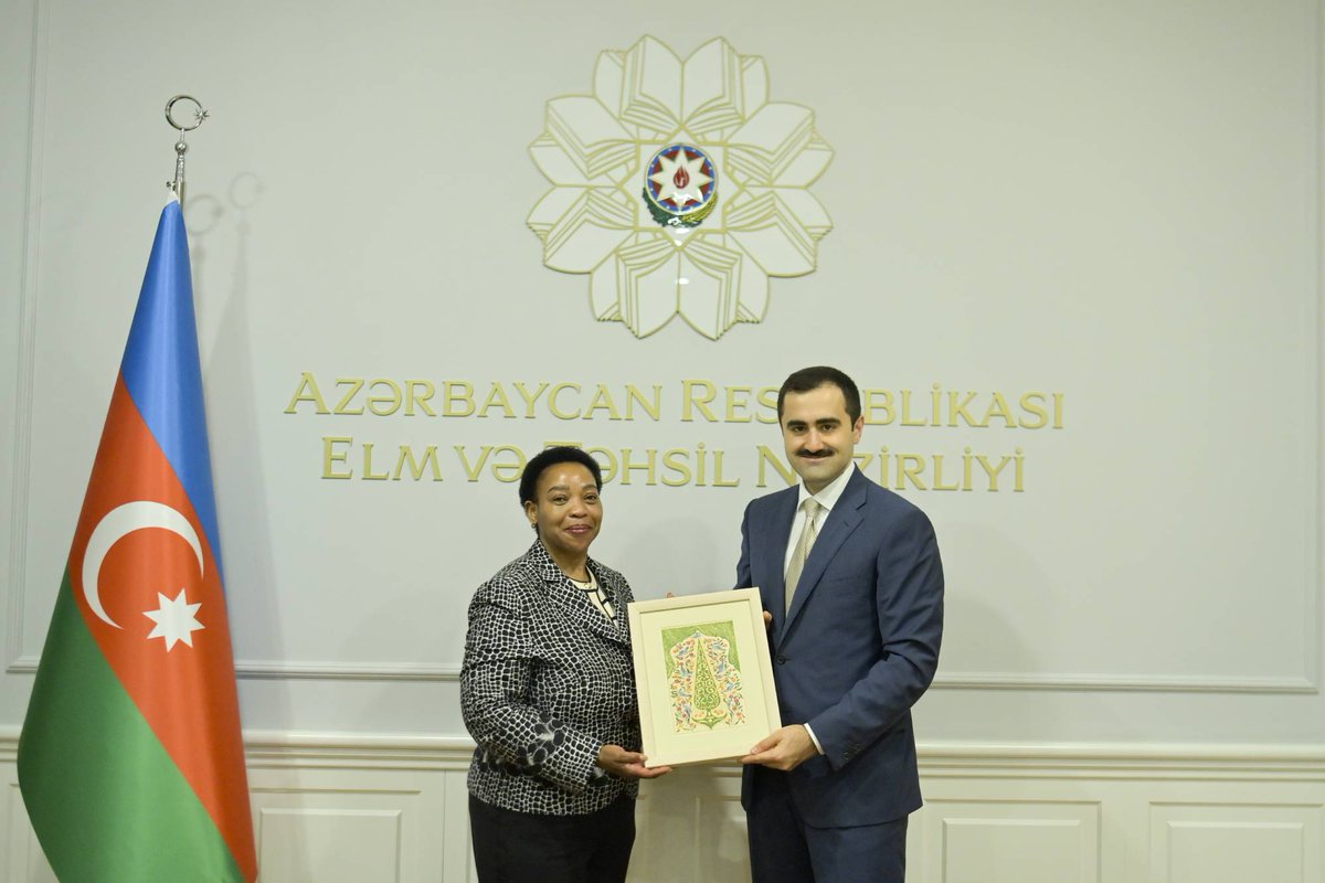 Deputy Minister of Science and Education Hasan Hasanli met with Nomusa Dube-Ncube, Deputy Minister of Higher Education and Training of the Republic of South Africa, who is on an official visit to our country.

#EduGovAz #EduAz