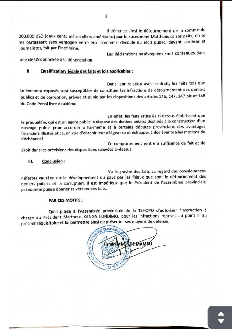 À la suite des révélations sur le détournement présumé de 200.000 USD à la Tshopo, signalé par <a href="/MCA_NEWS2/">MCA_NEWS ll</a>, une enquête judiciaire a été ouverte. Le peuple congolais réclame vérité et justice.