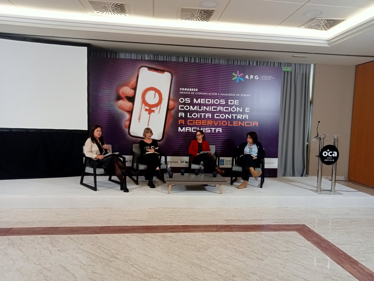 La violencia a través de las plataformas digitales, una denuncia necesaria: Gemma Herrero (diario As), Encarni Iglesias (presidenta Asociación Stop Violencia de Género Digital) y Clara Inés Guilló (profesora de Sociología en la Universidad Complutense de Madrid).