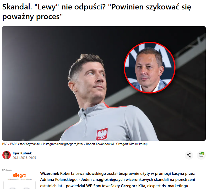 grzegorz_kita's tweet photo. W sprawie Polański - Lewandowski, ważne jest także to aby finalnie stała się ostrzeżeniem, srogą nauczką dla rozmaitych pseudo influencerów, że wizerunki osób publicznych to nie darmowe koryto, do którego można dorwać się i bezprawnie czerpać korzyści.
Dobra robota @MaciejAkimow https://t.co/bnbuFiH3Ka
