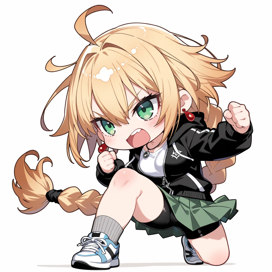 nakigao_san's tweet image. #帰ってきたAIかっこいいポーズ #AIウチの子
こちらのタグに参加させて頂きます。
ちび化なエイフィルの勇ましい姿、金獅子の咆哮が響く！