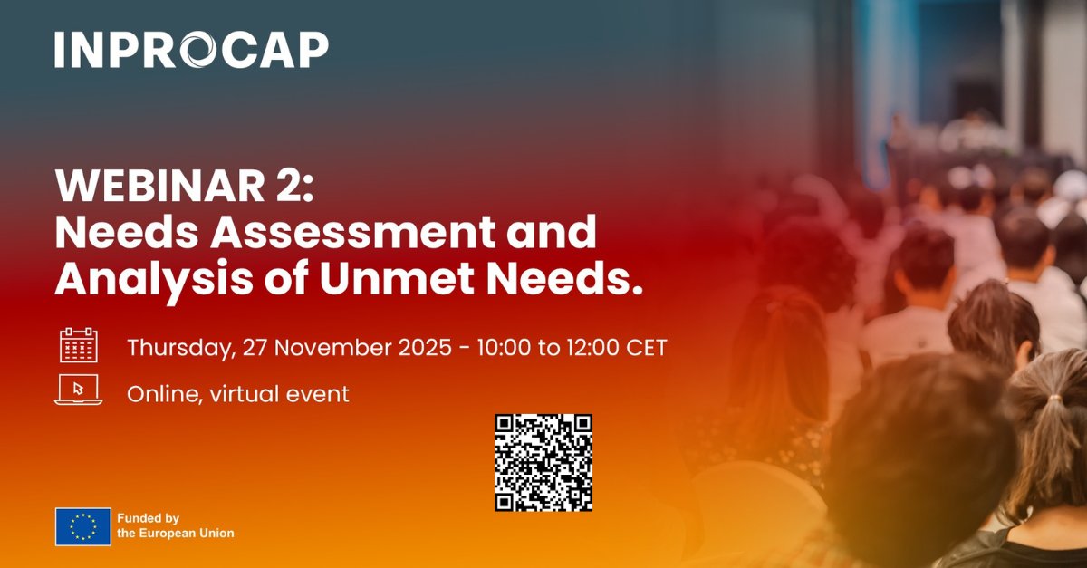 InprocapProject's tweet image. 🗓️ 1 week left! #INPROCAP #Webinar 2 (#Needs Assessment &amp;amp; Unmet Needs)
27 Nov | 10:00–12:00 CET | Online · Free
🔗inprocap-procurement.eu/webinar-2-need…