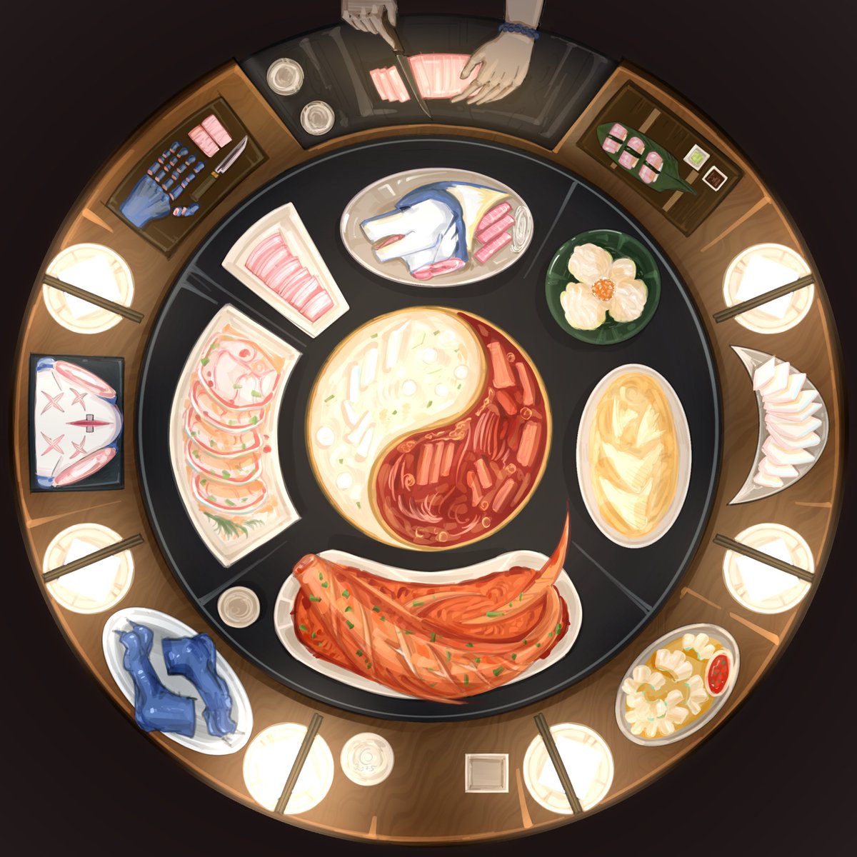 感谢委托
<a href="/elr_lah/">LahElr</a> 
一个人变成一桌菜